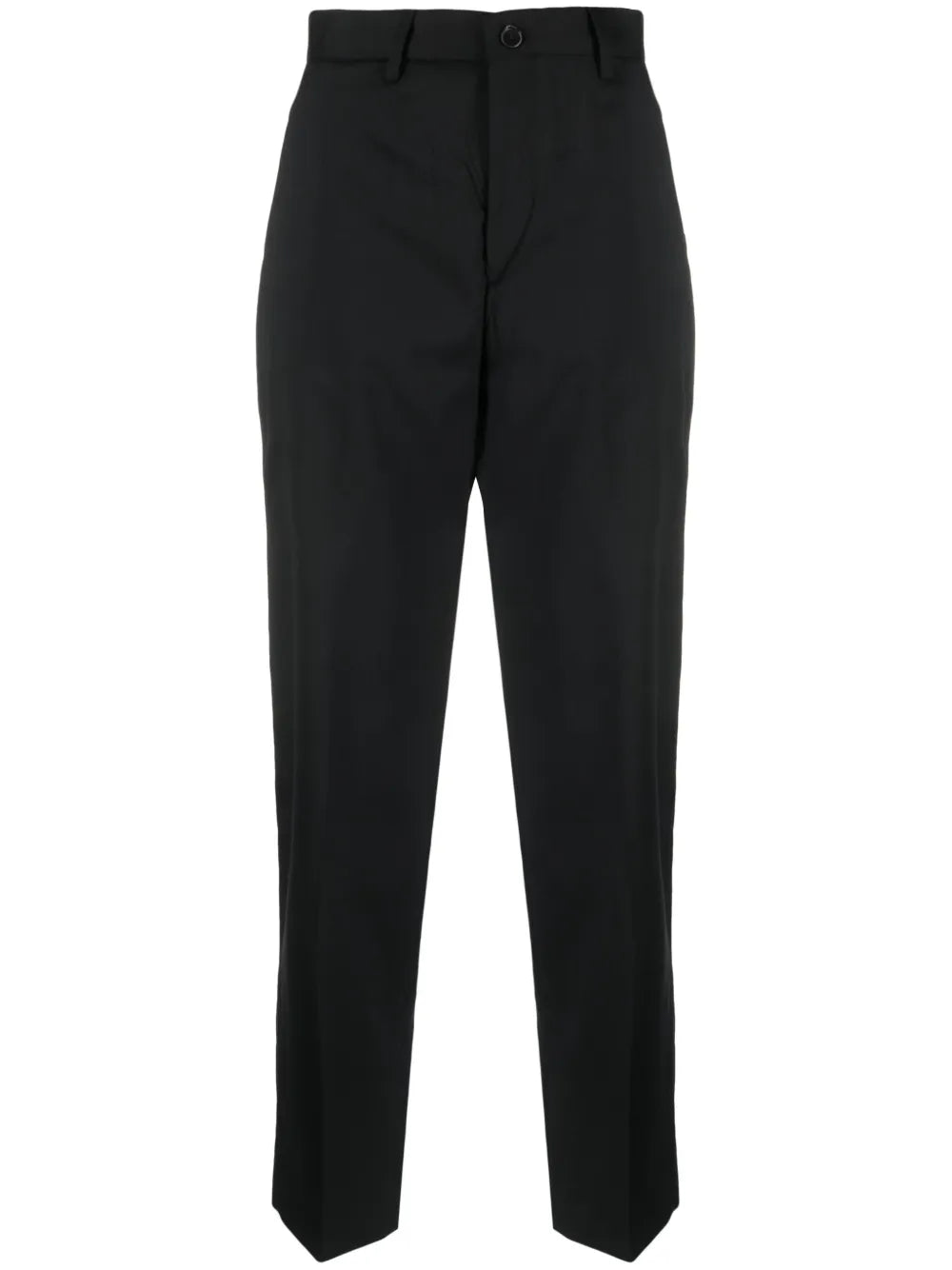 Pressed-Crease Virgin Wool Blend Tapered Trousers