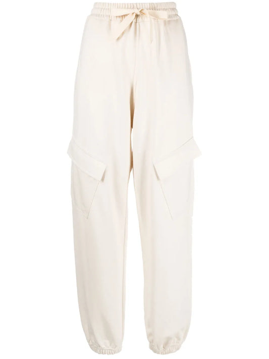 Drawstring-Waist Cotton Track Pants
