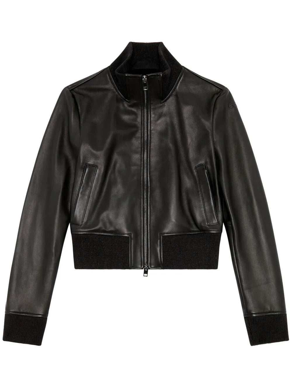 L-Hung Logo-Embossed Leather Jacket
