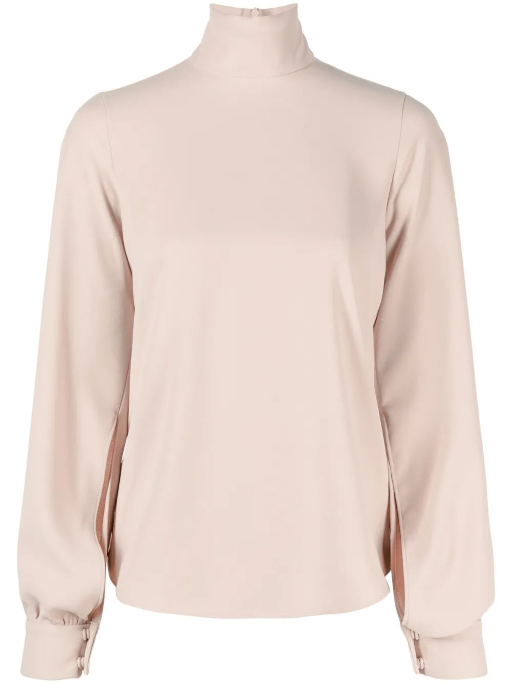 Puff-Sleeves Crepe Blouse