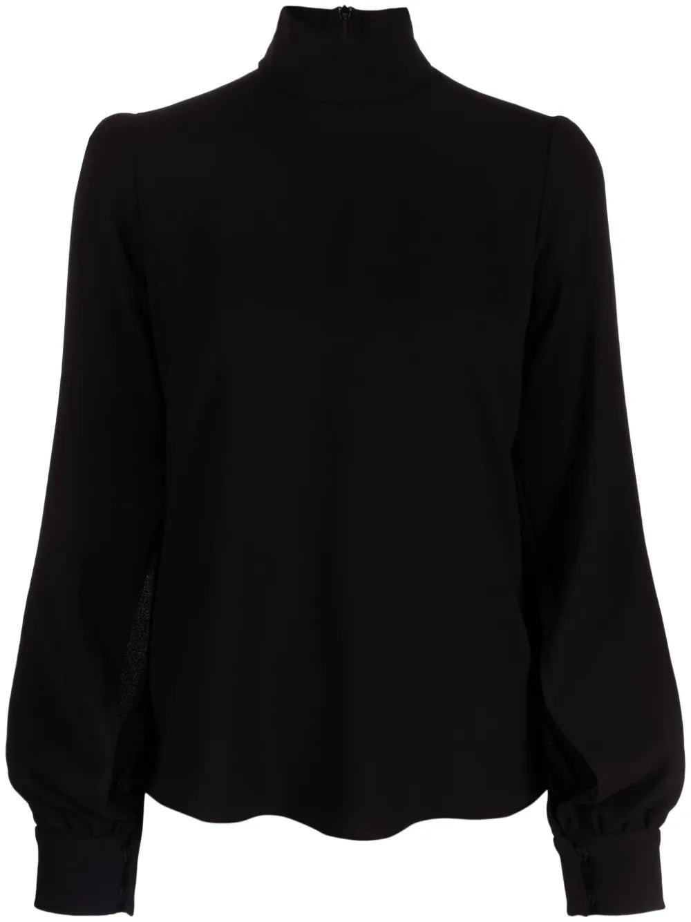 Puff-Sleeves Crepe Blouse