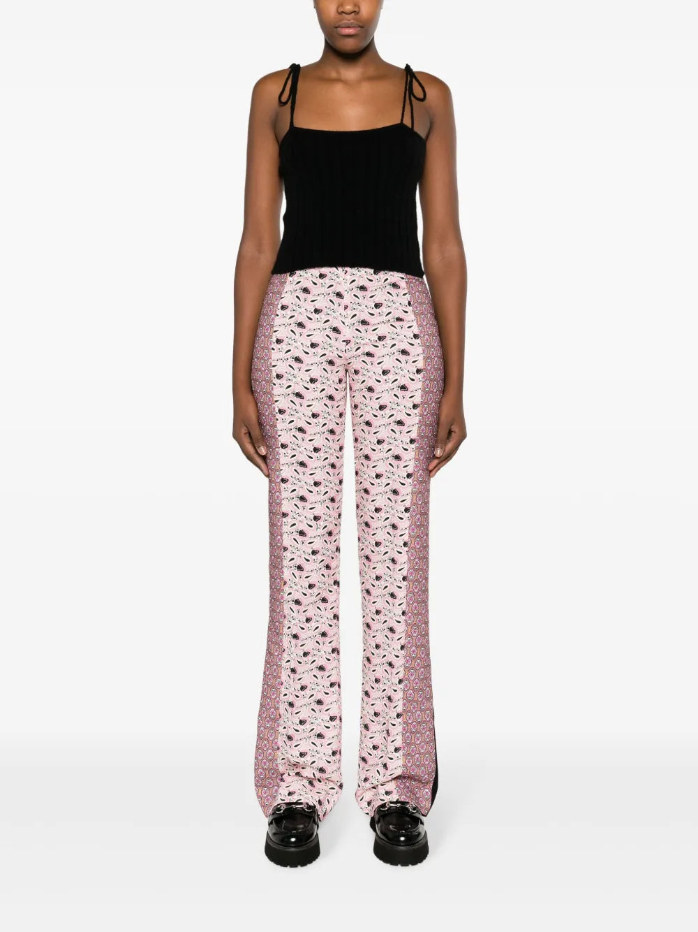 Paisley-Print Wide-Leg Trousers
