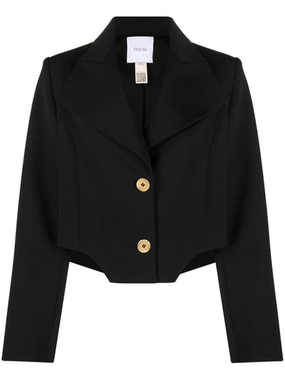 Cropped Virgin Wool-Blend Blazer