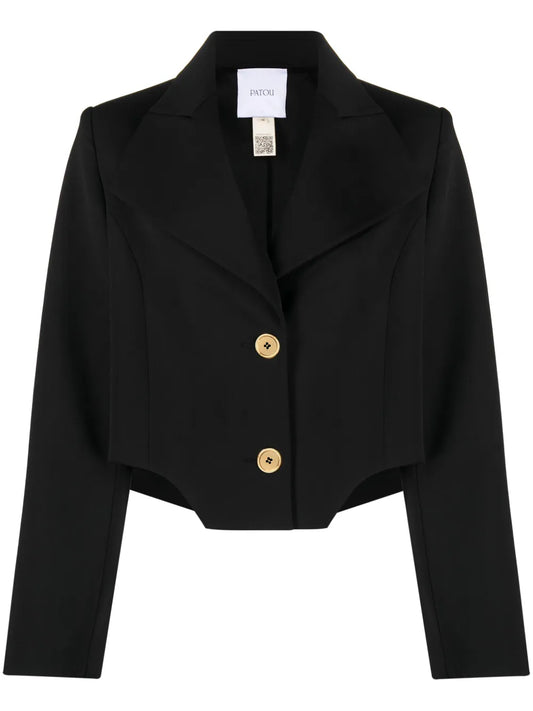 Cropped Virgin Wool-Blend Blazer