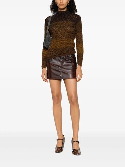 Shirred-Effect Striped Jumper