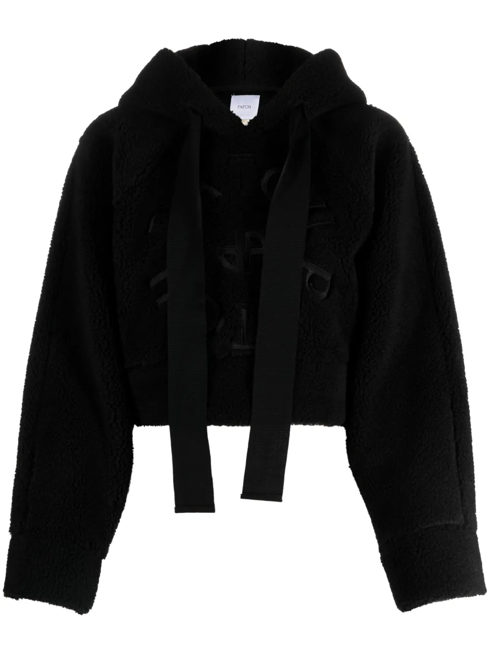 Letter-Appliqué Fleece Hoodie