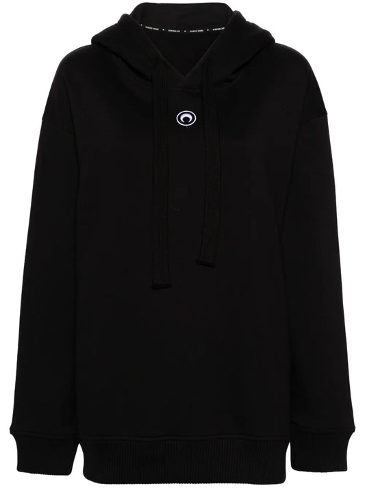 Moon-Embroidered Organic Cotton Hoodie
