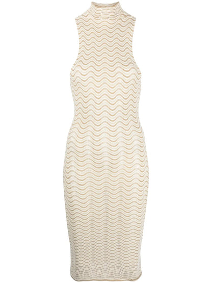 Cactus Pointelle-Knit Midi Dress