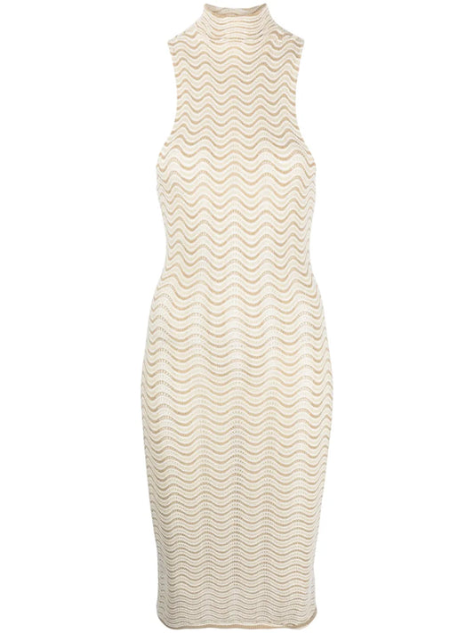 Cactus Pointelle-Knit Midi Dress