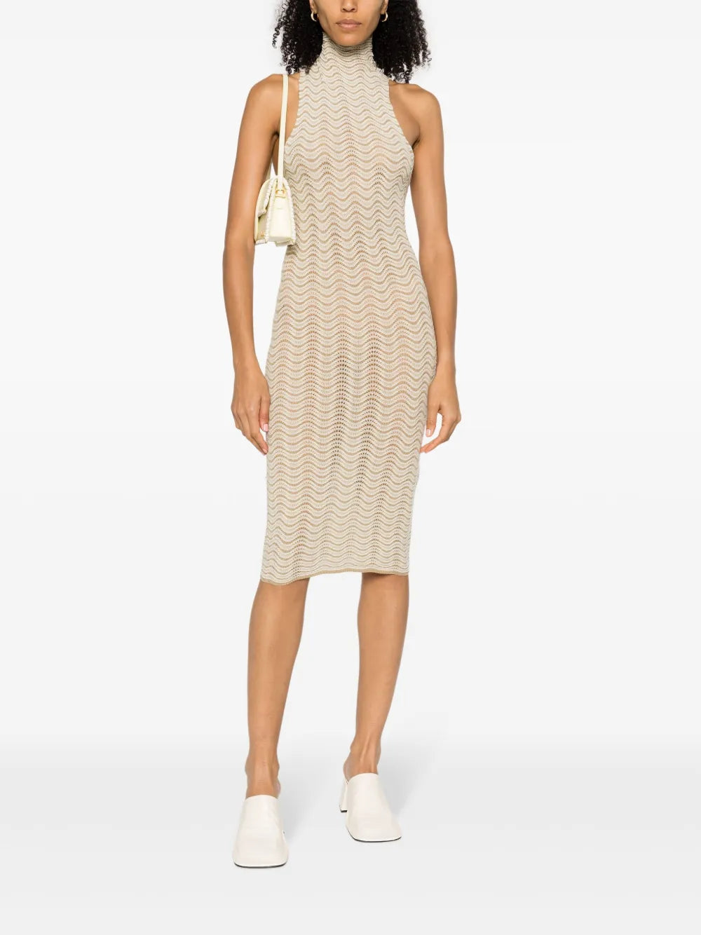 Cactus Pointelle-Knit Midi Dress