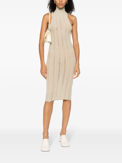 Cactus Pointelle-Knit Midi Dress