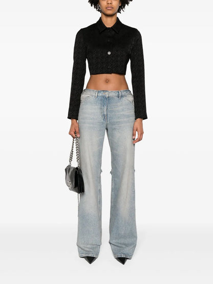 Moon Diamant-Jacquard Cropped Jacket