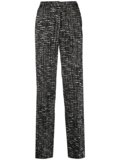 Straight-Leg Tweed Trousers