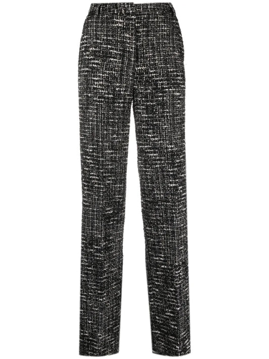 Straight-Leg Tweed Trousers