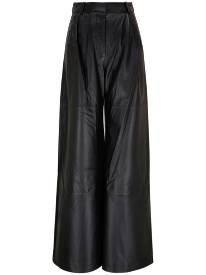Luminosity Wide-Leg Leather Trousers