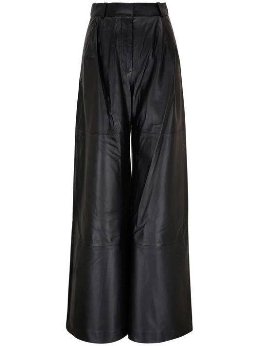 Luminosity Wide-Leg Leather Trousers
