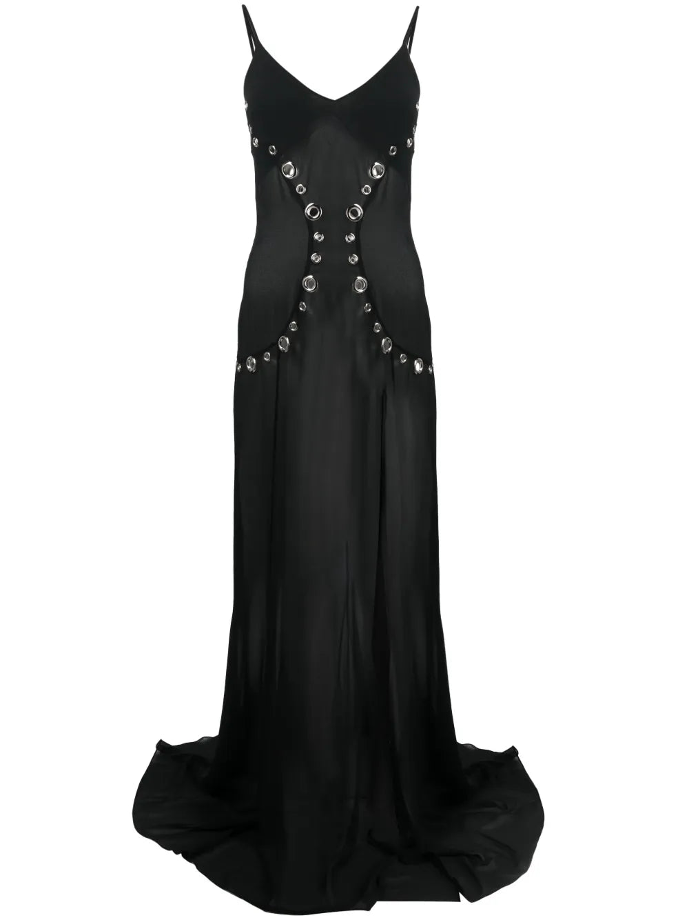 Eyelet-Detailing Semi-Sheer Dress