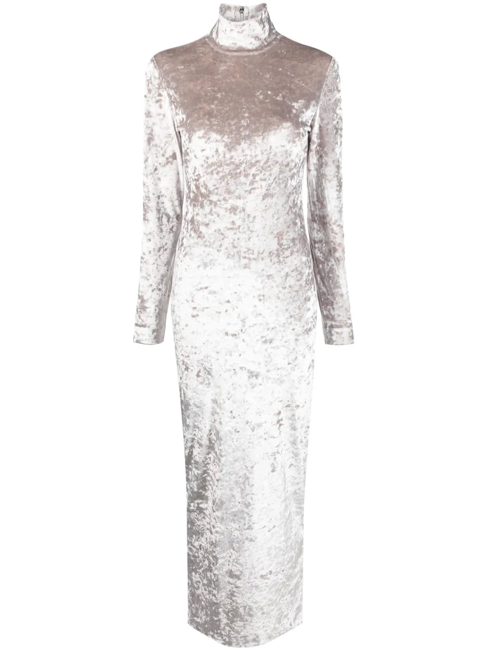 Crushed-Velvet Long Dress
