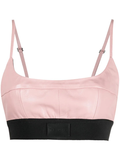 Catalina Logo-Patch Leather Top