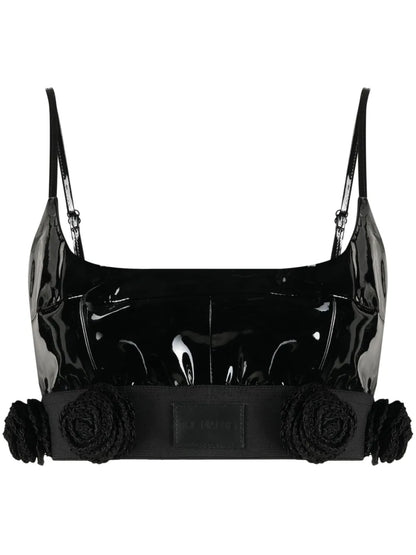 Catalina Cropped Leather Top