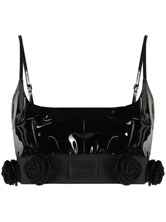 Catalina Cropped Leather Top