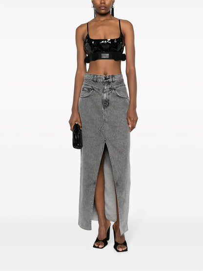 Catalina Cropped Leather Top