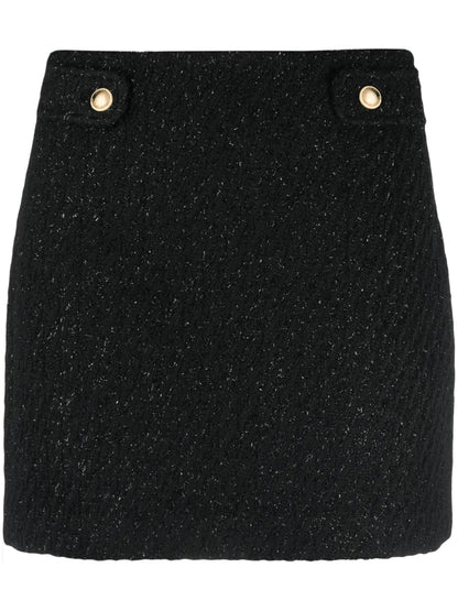 High-Waisted Tweed Mini Skirt