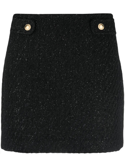 High-Waisted Tweed Mini Skirt