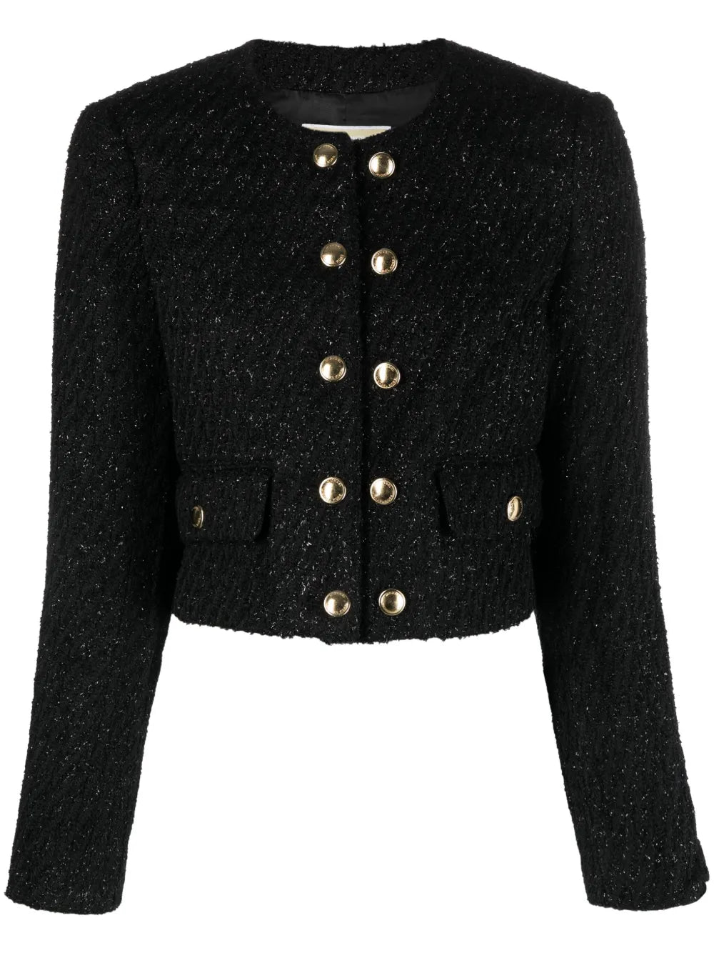 Stripe-Pattern Cropped Jacket
