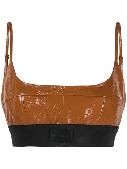 Catalina Cropped Leather Top