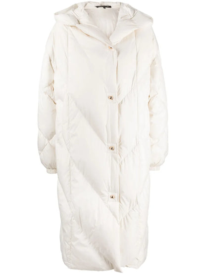 Diamond-Quilted Hooded Jacket