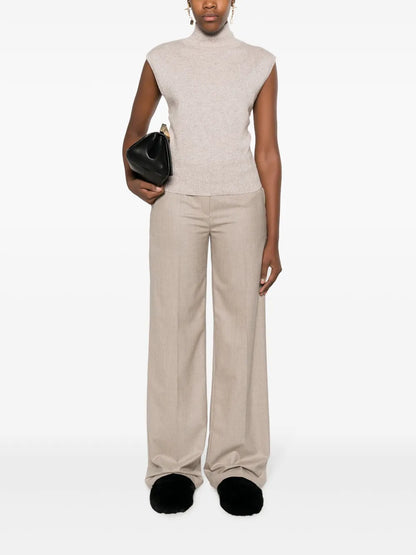 Tailored Wide-Leg Cashmere Trousers