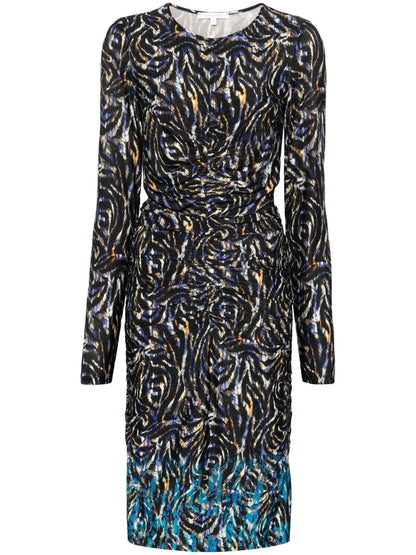 Abstract-Print Midi Dress