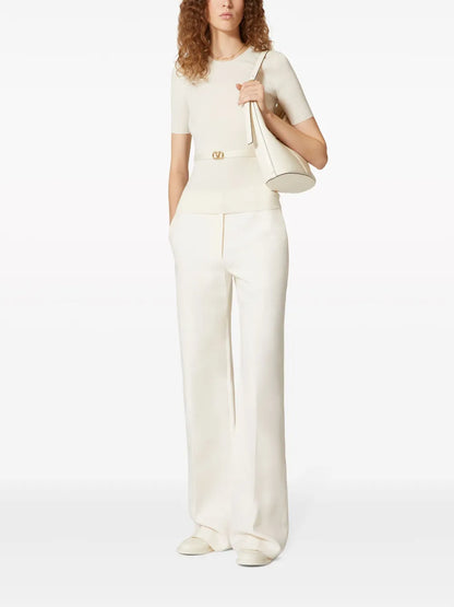 Crepe Couture Wide-Leg Trousers