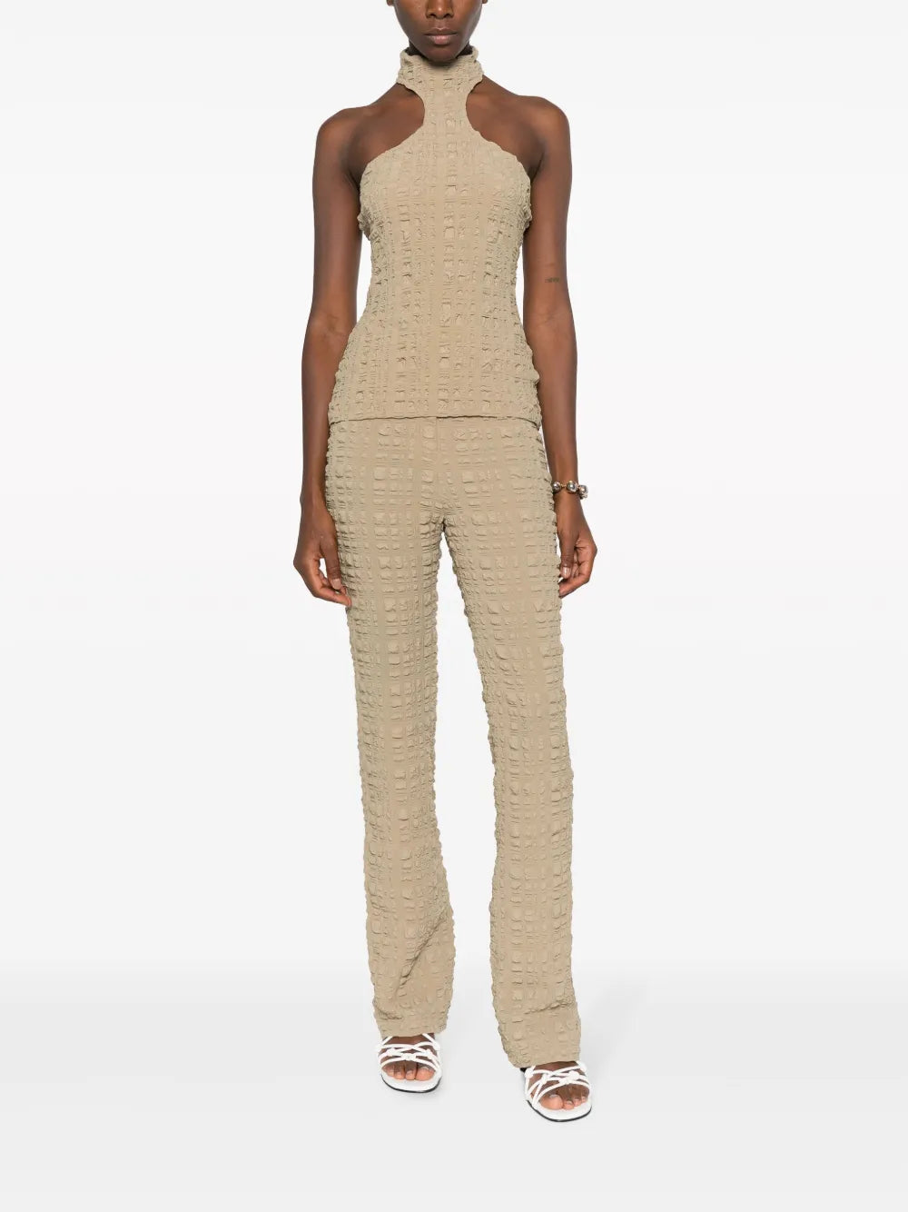 Juna Seersucker Slim-Fit Trousers