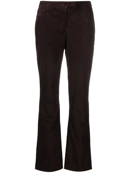Flared Leather Trousers