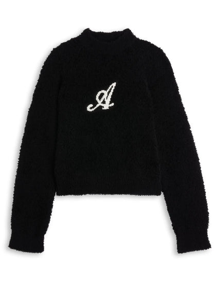 Logo-Intarsia Brushed Jumper