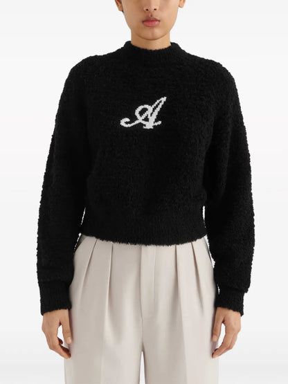 Logo-Intarsia Brushed Jumper