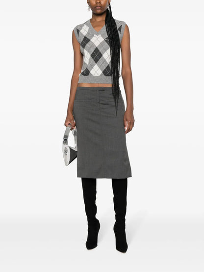Logo-Patch Straight Skirt