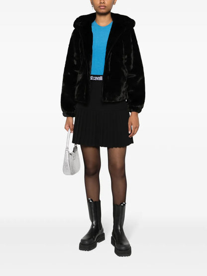 Logo-Waistband Plissé Miniskirt