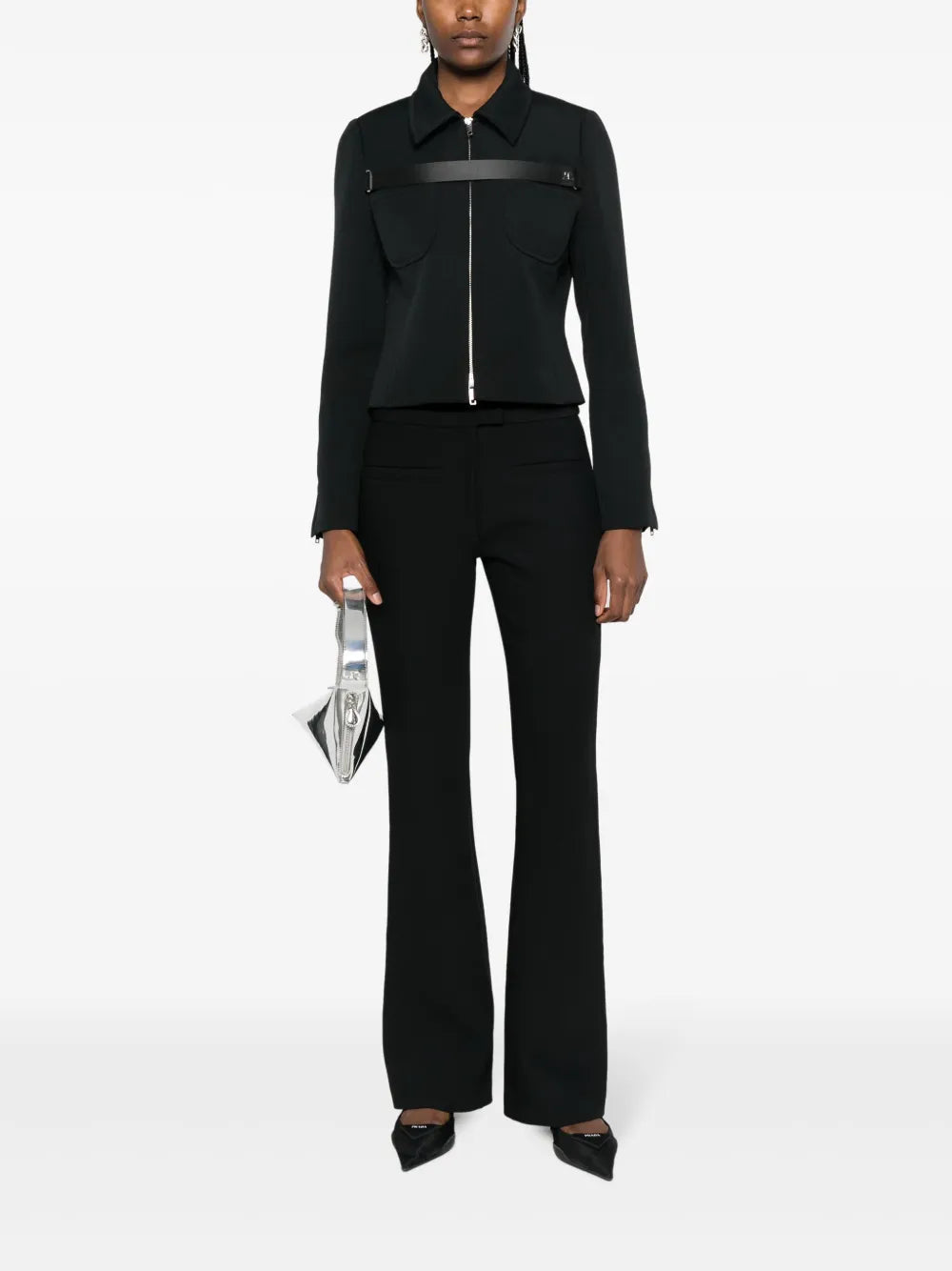 Crepe Flared Trousers
