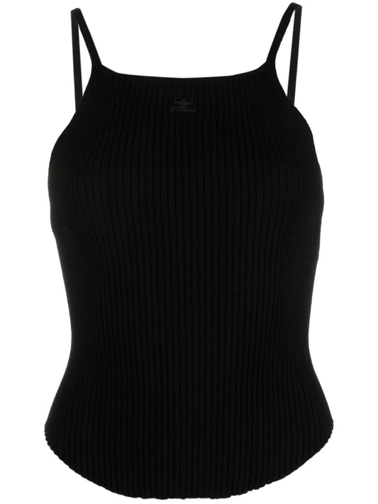 90'S Logo-Embroidered Ribbed-Knit Top