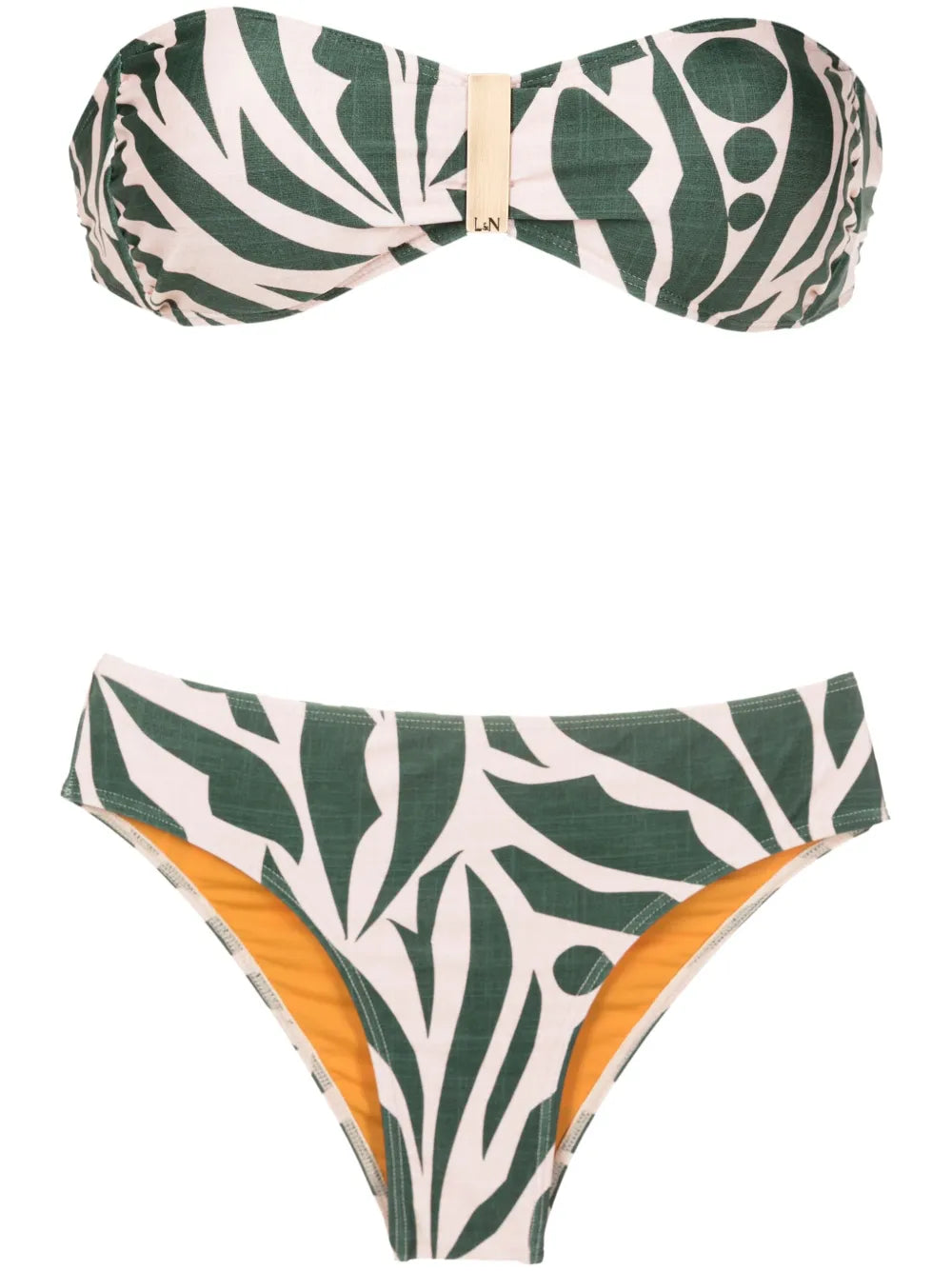 Ester Abstract-Print Strapless Bikini