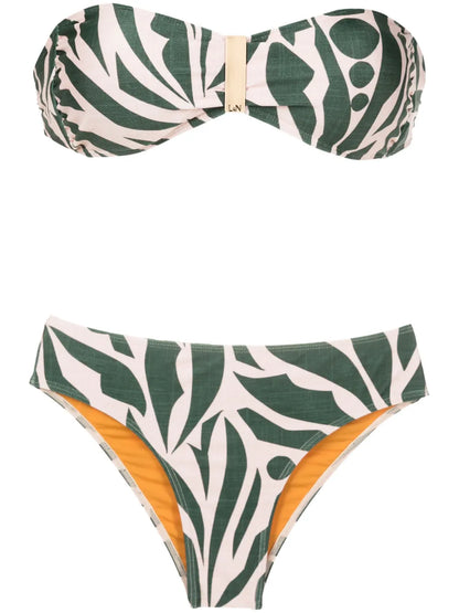 Ester Abstract-Print Strapless Bikini