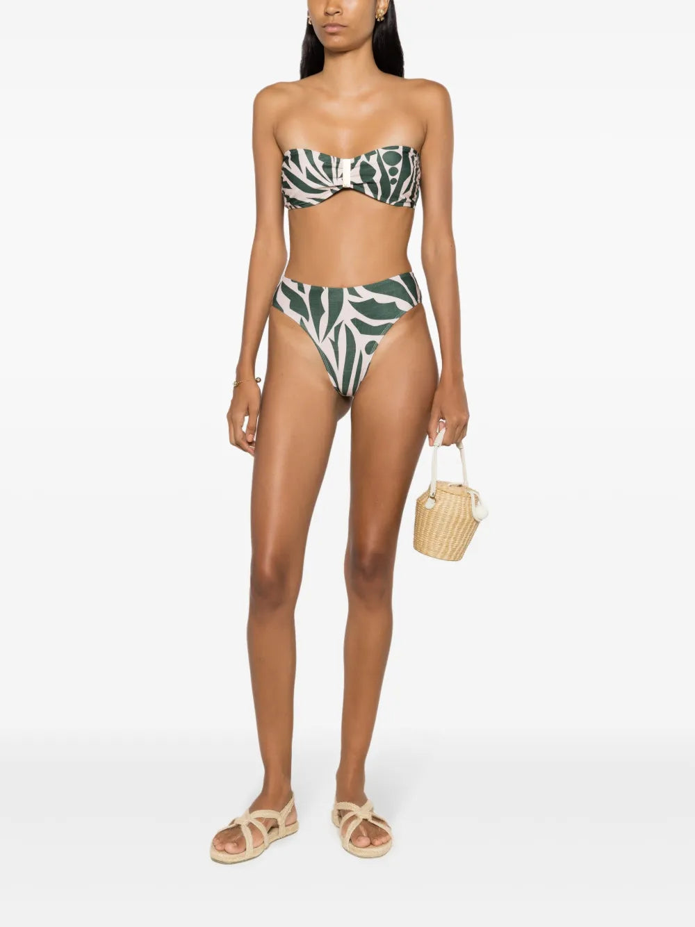 Ester Abstract-Print Strapless Bikini