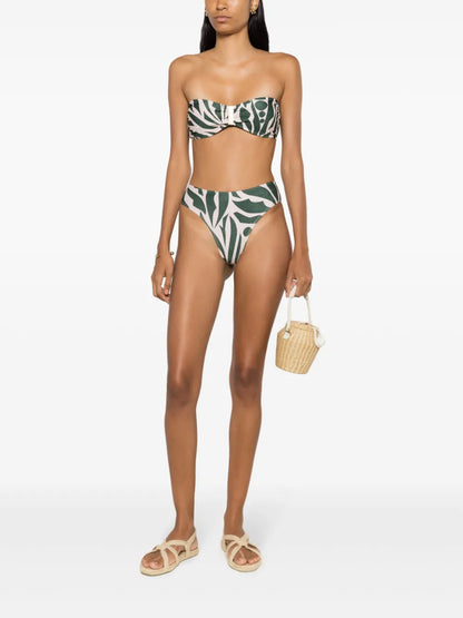 Ester Abstract-Print Strapless Bikini
