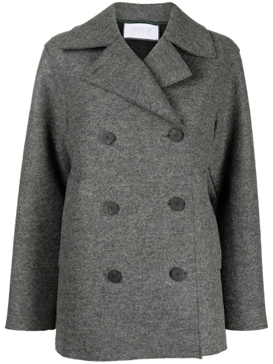 Felted Double-Breasted Peacoat