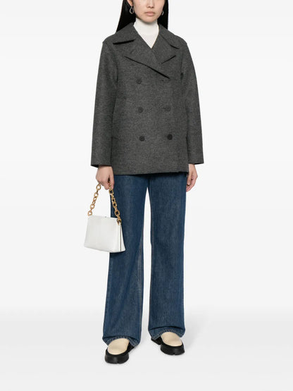 Felted Double-Breasted Peacoat
