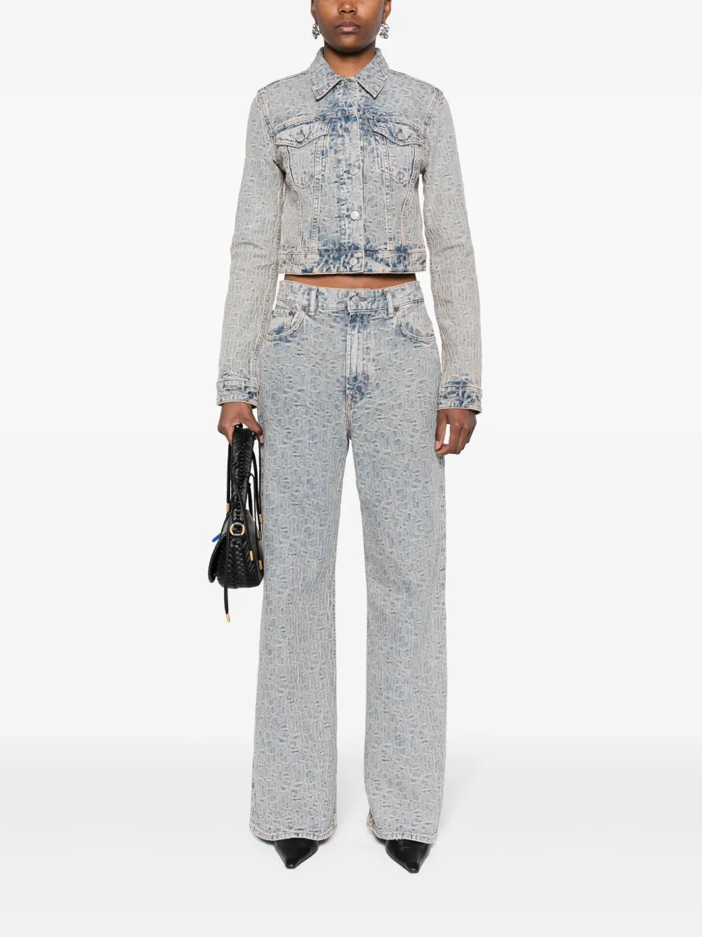 Monogram-Jacquard Wide-Leg Jeans