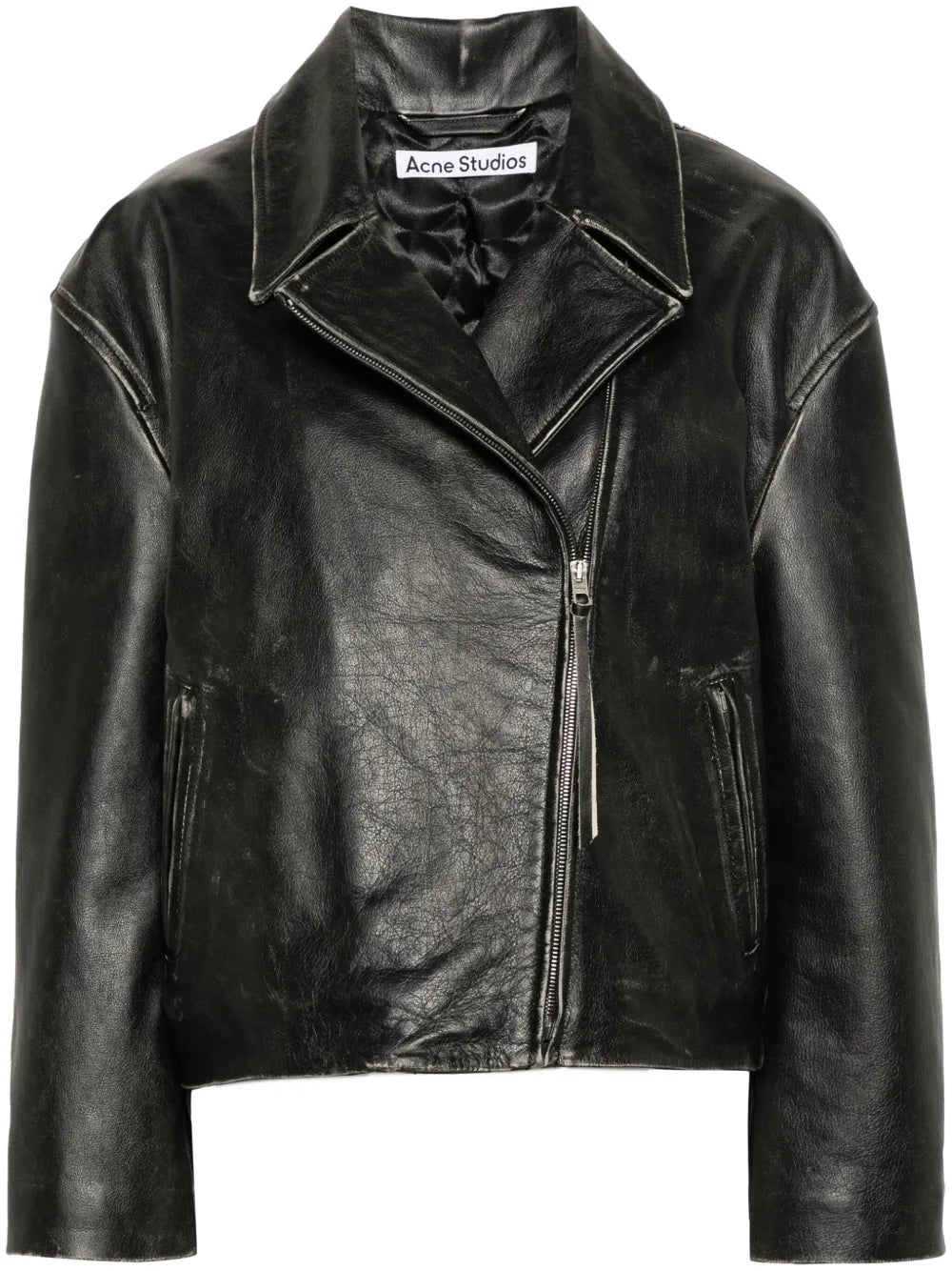 Distressed-Effect Biker Jacket